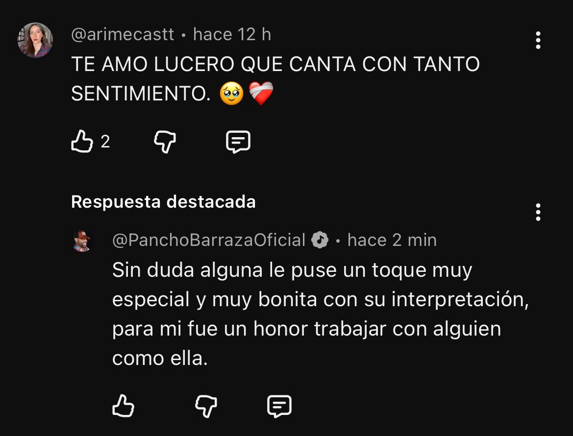arimee's tweet image. Ayer tuve en loop todo el día #TodoONada y dejé un comentario en el videoclip, amo mucho a Pancho Barraza contestando lo que escribimos. 🥹❤️‍🩹

“Muy bonita su interpretación, para mí fue un honor trabajar con alguien como ella” 😍 

Por cierto ya son 34M de views. 🤩✨