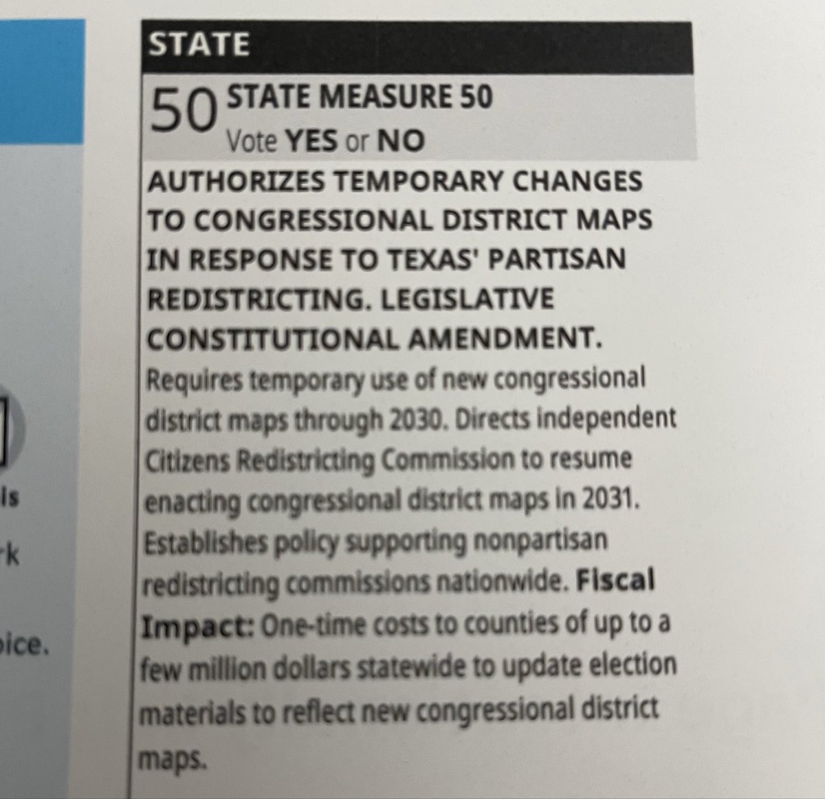 Gavin Newsom’s broke state of California still spending money on un necessary expenses 
Prop 50 fiscal impact