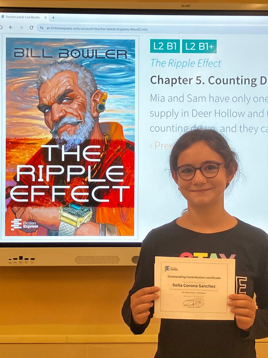SalinasVoz's tweet photo. 🎉 Congratulations to our student Sophia Corona!
Fiction Express has awarded her Outstanding Contribution for one of her comments on the platform. 💬📚
So proud! 🌟👏
#FictionExpress #ProudTeacher #StudentSuccess https://t.co/AMyJXqSEOa