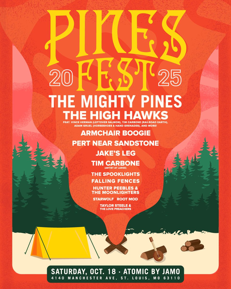 FallingFences's tweet image. Among the Pines 🌲

It’s Pines Fest week — get there early, stay late, and catch us closing things down with a bang Saturday night alongside our friends @TheMightyPines 

📍Atomic By Jamo | Saturday 

#fallingfences #themightypines #pinesfest #stlmusicscene #livemusic
