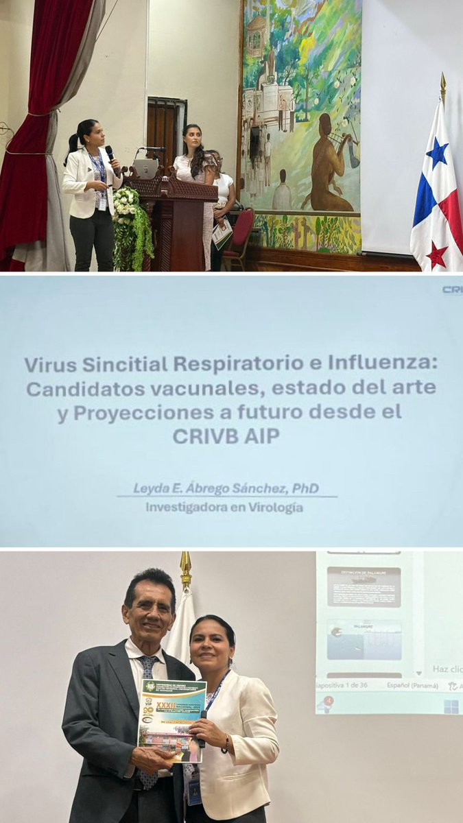 Dra. Leyda Ábrego, investigadora del CRIVB AIP, durante su conferencia en el XXXII Congreso Científico Nacional.