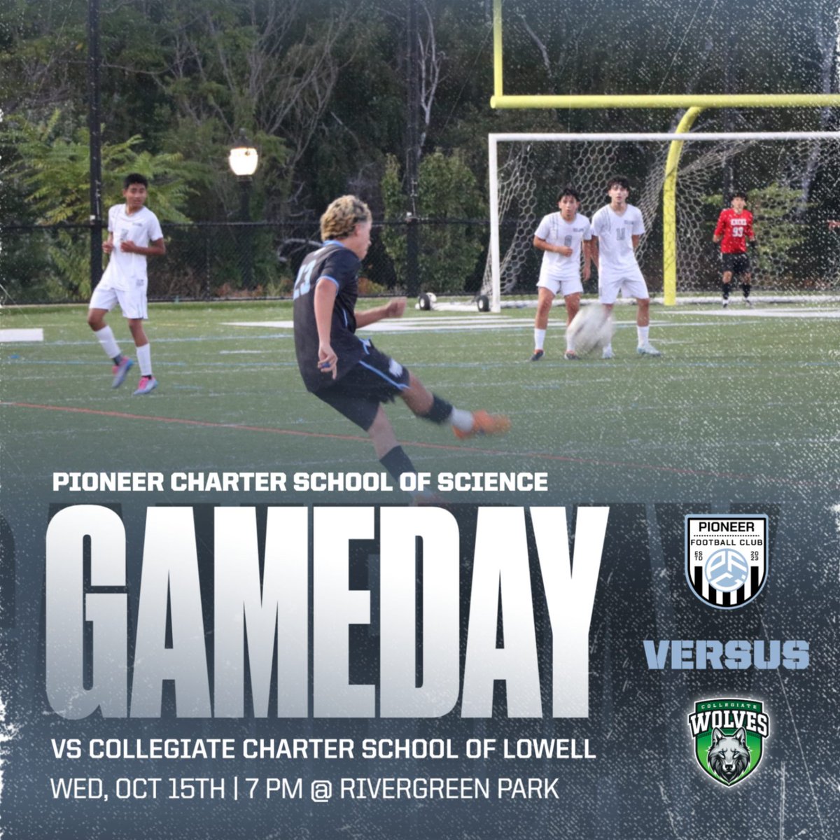 The Boys’ Varsity Soccer team will be competing against Collegiate Charter School of Lowell today, 10/15 @ Rivergreen Park. Kick off is at 7 PM, show up and cheer them on!
