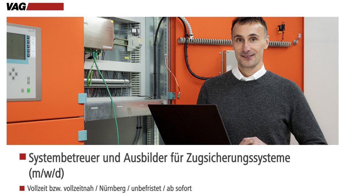 CandarineSocial's tweet image. Wir suchen: Systembetreuer und Ausbilder für Zugsicherungssysteme (m/w/d)
express.candarine.com/campaign/url/f…