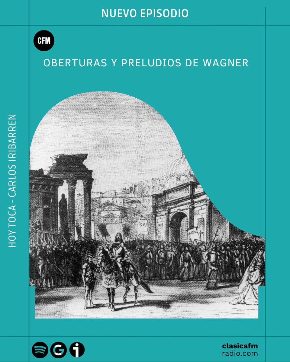 ▶️ Nuevo PODCAST | Carlos Iribarren ha seleccionado 2 oberturas y 1 preludio de las grandes obras compuestas por Richard Wagner para disfrutar contigo de momentos orquestales espectaculares. 

🎙️Con <a href="/iribarrencarlo/">Carlos Iribarren</a> <a href="/pianomora/">🎹MarioMora🎙️</a>

🎧 Llévatelo aquí: clasicafmradio.es/podcasts/hoy-t…