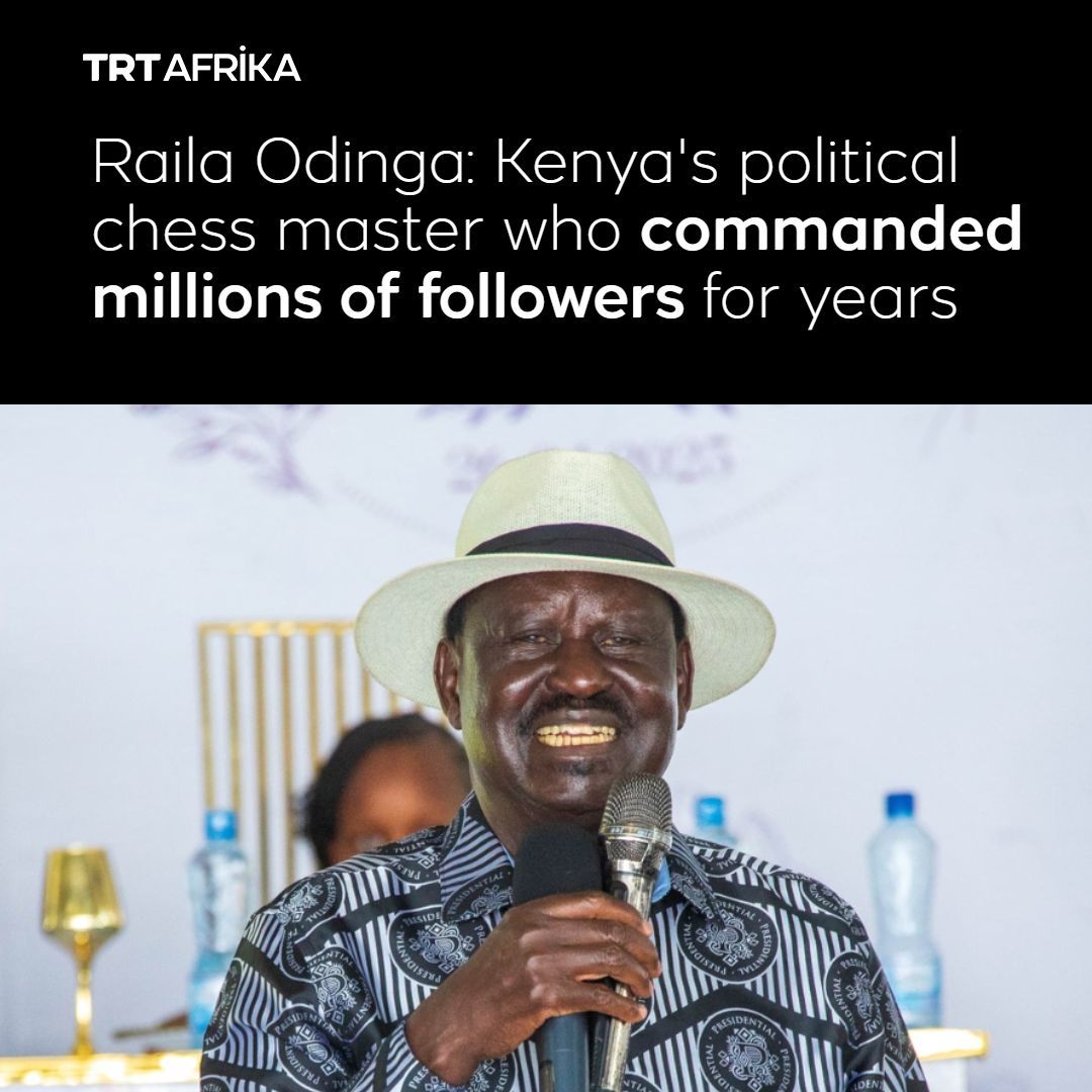 trtafrika's tweet photo. Kenya's former Prime Minister Raila Odinga was an extraordinary politician: adored by his supporters, respected by his political opponents, and admired by the neutrals.

Odinga, 80, died of cardiac arrest while receiving treatment at a hospital in Kerala, southern India on October 15.

After news of his death broke on Wednesday, Odinga's family, friends, politicians, and even his critics, almost uniformly described him as statesman, a selfless leader who put Kenya's interests first.

Referring to Odinga as a "peacemaker", Kenya's President William Ruto eulogised the former prime minister as "a man who refused to accept the easy path when the right path was harder."

The giant of Kenya's politics, who earned fond nicknames such as "Baba" (father), "Tinga" (tractor), and "Jakom" (chairman), exits the stage with a mixed legacy, but many agree that Odinga's political impact and contribution to Kenya are undeniable.

Read more: https://t.co/8vrxoUup5v
