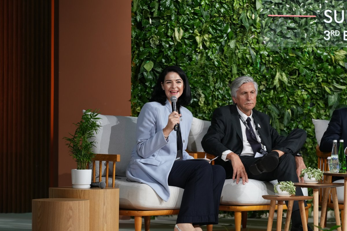 Pioneers in agri-tech share how innovation and technology Fatima Al Dhaheri, Food and Water Cluster Lead, Abu Dhabi Investment Office; Hassan Halawy, CEO, Elite AgriTech; and Dr. Josef Schmidhuber, Chief Sustainability Officer, Pure Harvest Smart Farms, discuss how agri-tech is