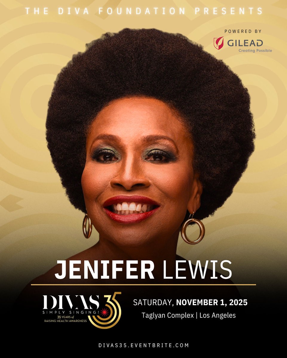 @thedivafoundation and @thesherylleeralph proudly welcome the one and only @jeniferlewisforreal — our beloved diva sister — to the stage for the 35th Annual DIVAS Simply Singing! 💫

✨ Saturday, November 1, 2025
📍 Taglyan Complex | Los Angeles

Tickets Available Now!! 🔗 in bio