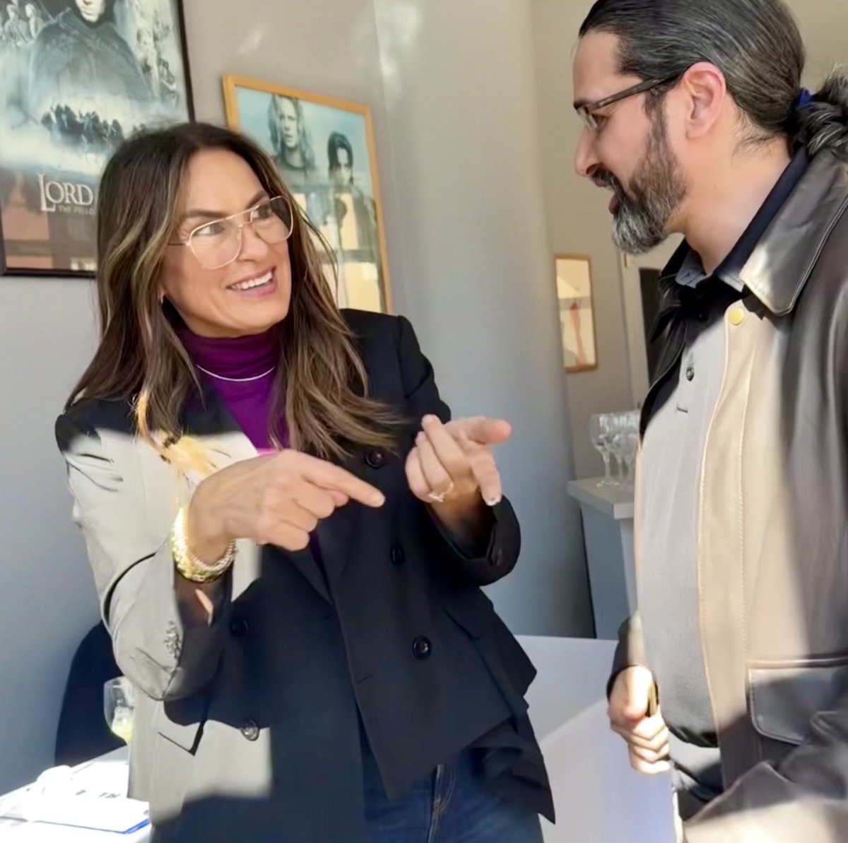 Candids of my conversation with Mariska Hargitay.