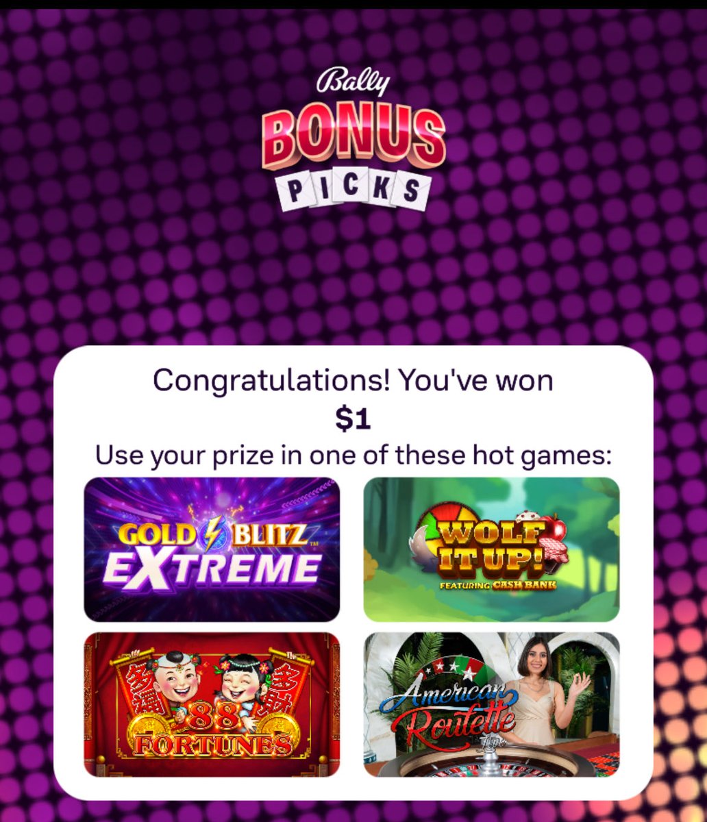 Come on w/ da BS <a href="/BallysAC/">Bally's Atlantic City Casino Resort</a>. Not ungrateful but I wait 472 days in between each week just 2 get the bonus bonus picks only 2 actually win 5 of 12 cards, just 2 win $1? These picks should ALL hit otherwise why wait 4 essentially nothing.  I'm in dire need rn need help