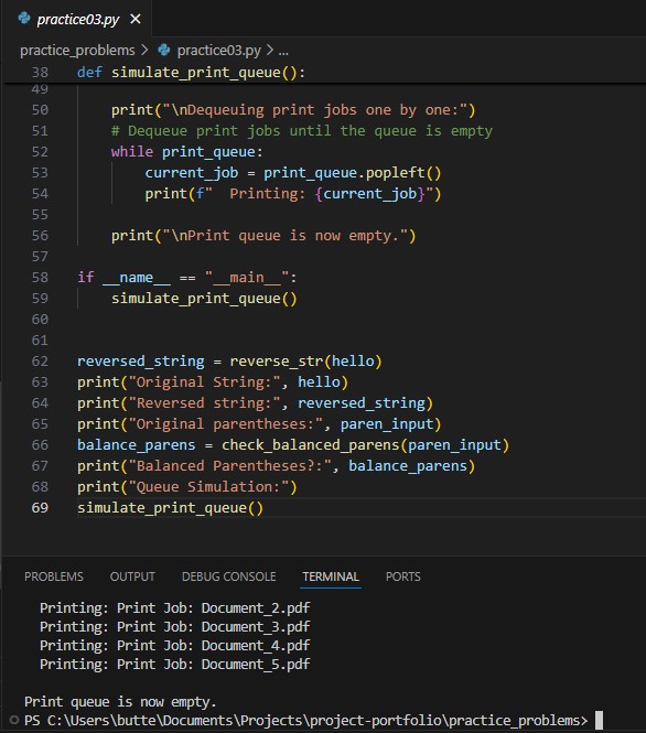 I learned about queue simulation by using Python Programming.