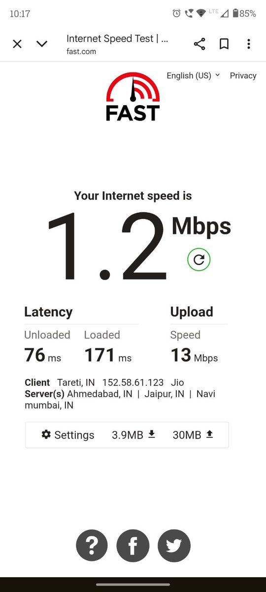 THESHIVA002's tweet photo. @JioCare @reliancejio 
After paying premium prise, i just getting 1 mbps in my jio air fiber since last 15 days, no one listening, unable to contact customer care, what will i do, our all villagers have the same issue 

#jioairfiber #jiocare https://t.co/WF81L6iFHi