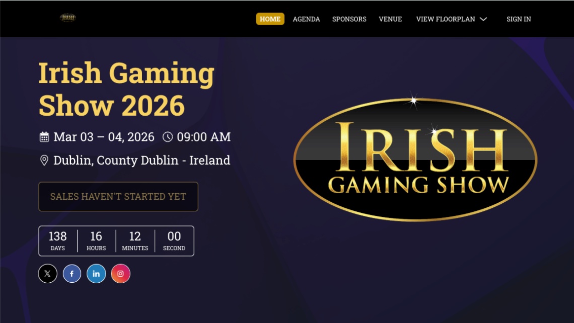 The Irish Gaming Show website is LIVE! 🚨

You can now book your booth and secure sponsorship opportunities directly through our event portal.

👉 Visit irishgaming.ie and follow the links to our event site to get started!

#IrishGamingShow #IGS26 #NowLive
