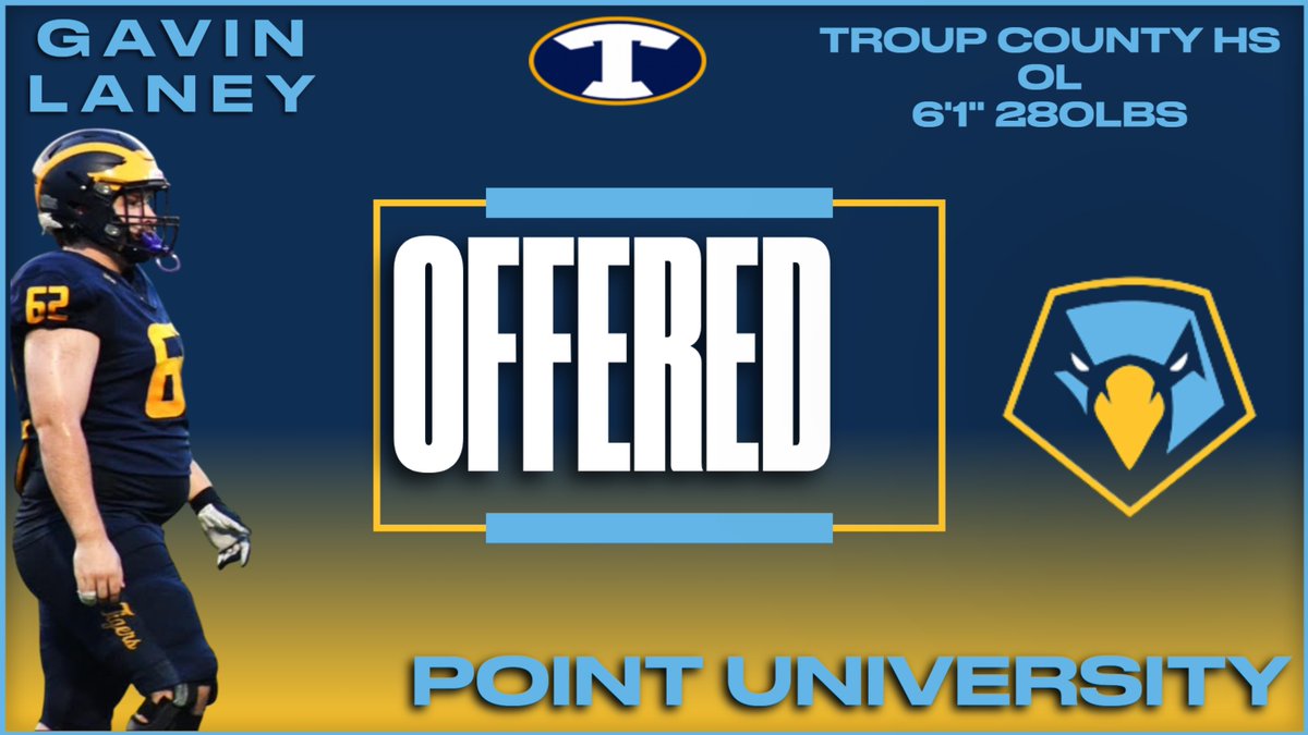2026 Troup County HS OL Gavin Laney <a href="/laney_gavin/">Gavin Laney</a> picks up an offer from Point University <a href="/PointFootball/">Point University Football</a> #RecruitTroup <a href="/RecruitGeorgia/">Recruit Georgia</a> <a href="/BigFaceSportss/">BigFaceSports, (Recruiting & Scouting)</a> <a href="/tanner_glisson/">tanner glisson</a> <a href="/_CoachMac_/">Connor McNamee</a> <a href="/CoachWalker1911/">Mario Walker</a>