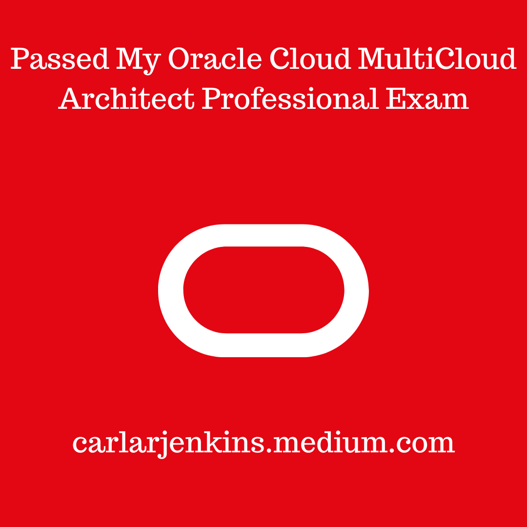 carlarjenkins's tweet image. Hey there #TwitterFamily! It's official: I have passed my @OracleCloud #Multicloud Architect Professional exam. Here I show you how I passed and what resources I've used! carlarjenkins.medium.com/passed-my-orac… @carlarjenkins
#oraclecloud