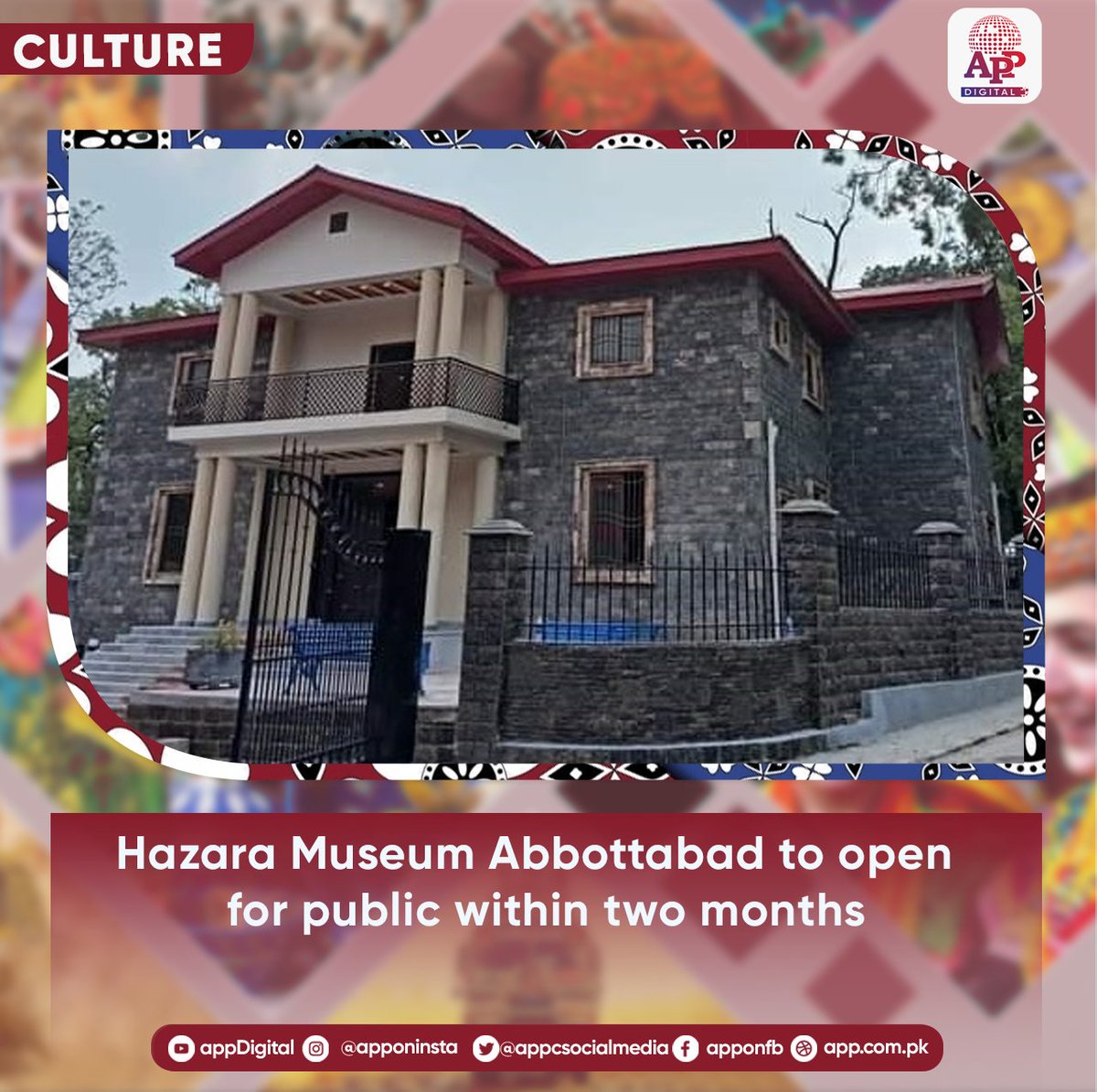 appcsocialmedia's tweet image. Hazara Museum Abbottabad to open for public within two months
#MuseumOpening #ExplorePakistan #CulturalPreservation #HeritageSite #TravelPakistan #HistoricPlaces
