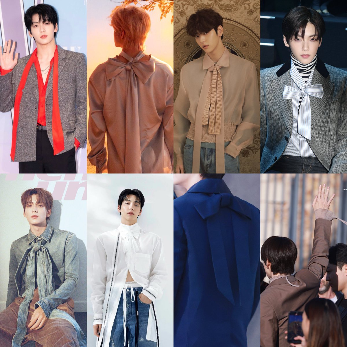 twelve05cm's tweet image. clothes with long ribbon and bow were made for soobin to wear 🐰🎀