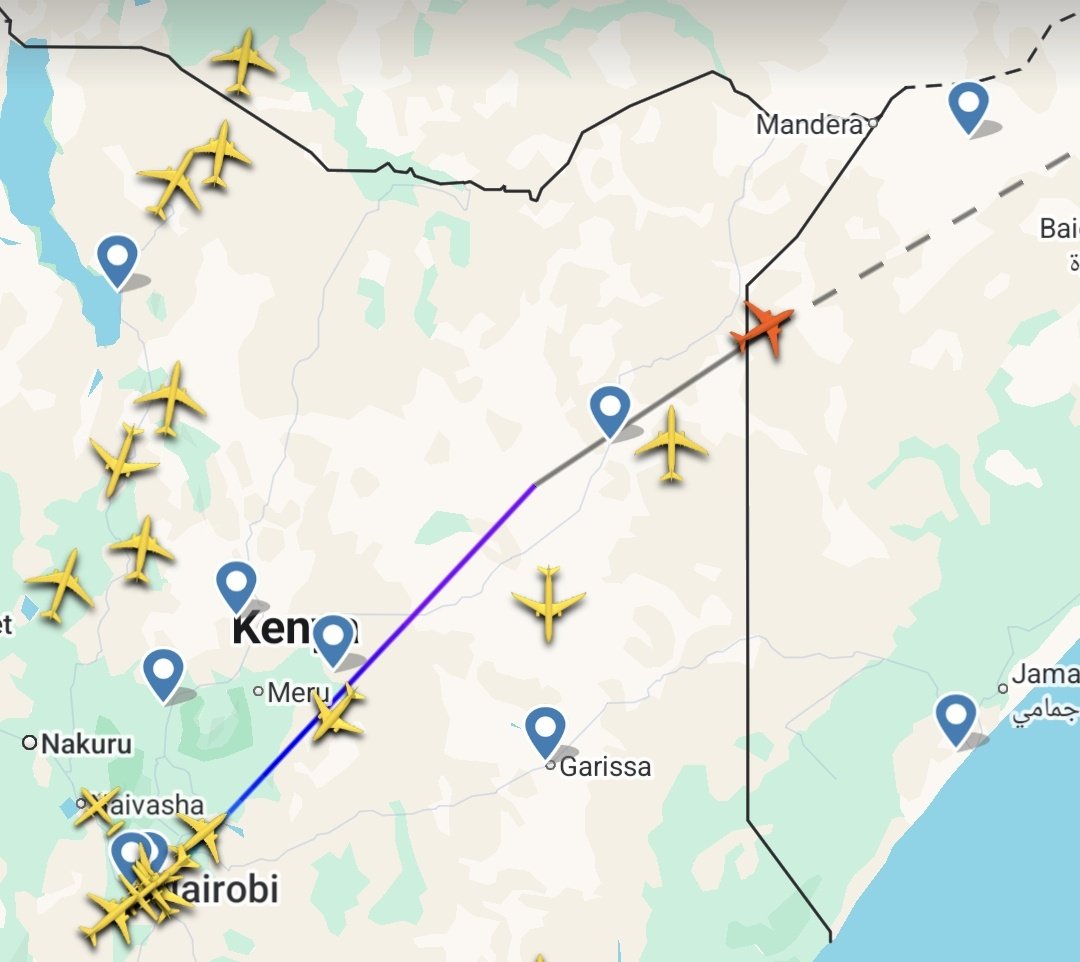 The Mumbai-bound flight has just exited the Kenyan airspace..Babaa..ikwodo wiwa!😢