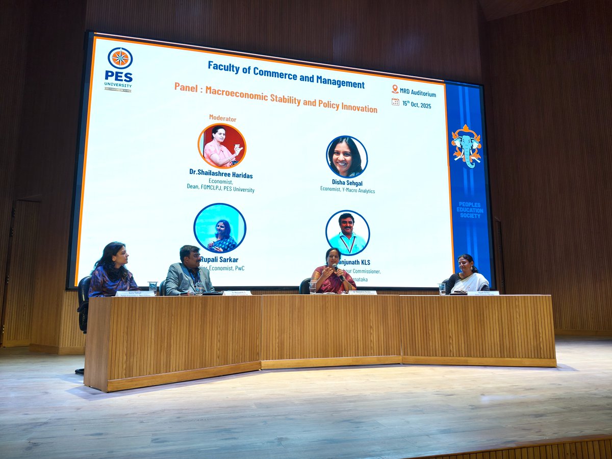 Honoured to be part of the Economics &amp; Policy Round Table at PES University, Bengaluru, discussing “Resilient Economies in a Changing World: India’s Role &amp; Roadmap.”

Shared perspectives on Macroeconomic Stability and Policy Innovation alongside esteemed academics and economists.