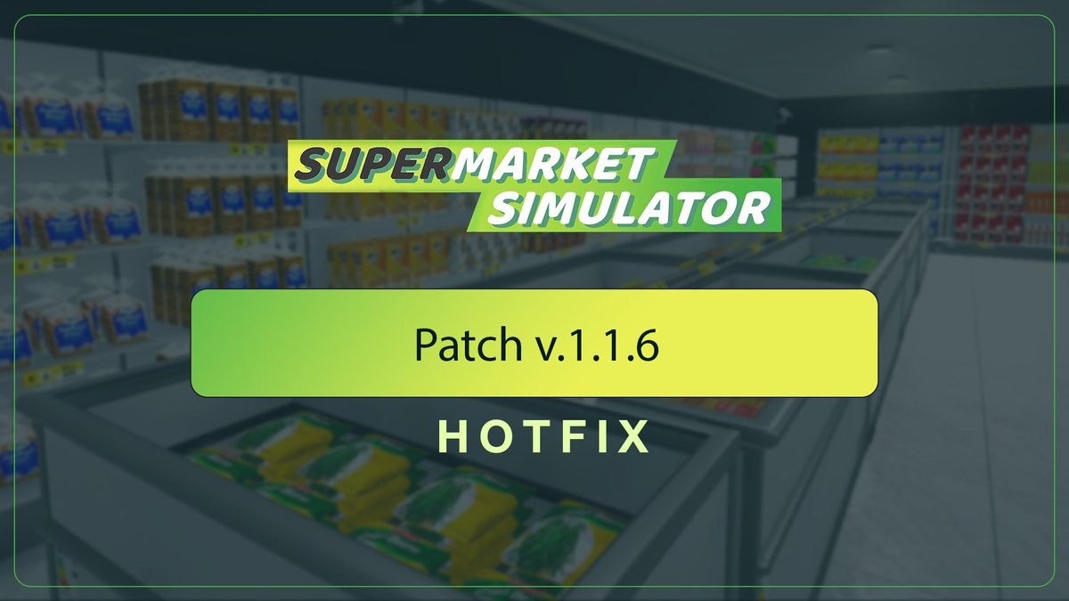GamesNokta's tweet image. 🩹Version 1.1.6
Patch for XBOX and PC Gamepass versions is ready and should be released after the review process.
We’ll continue monitoring your reports and working on further improvements. Thank you for helping us make Supermarket Simulator even better!
📰Full Changelog:…