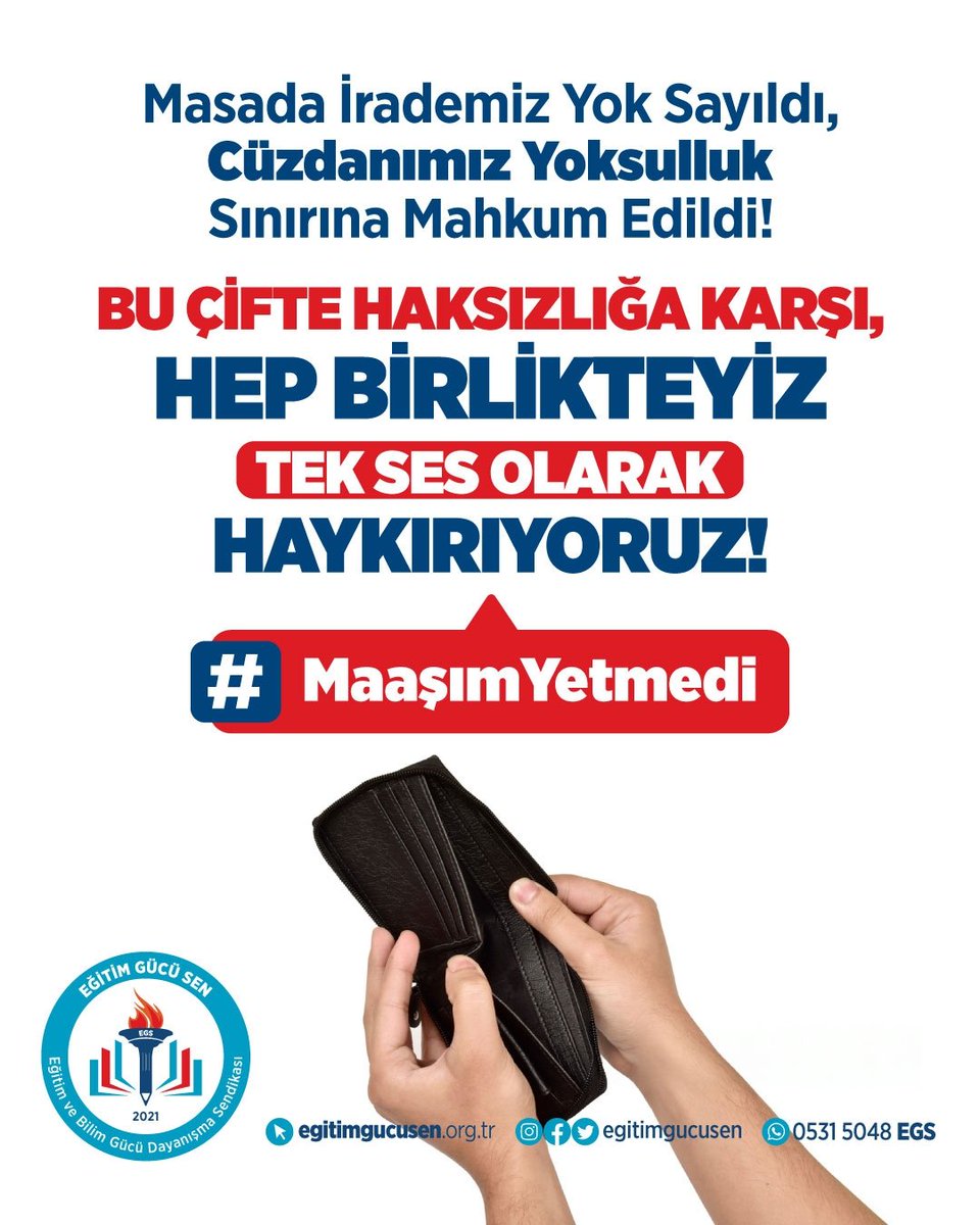 Toplu sözleşme sürecinde milyonlarca kamu görevlisinin iradesinin yok sayılması, ülke ekonomisindeki büyümeden hak edilen payın verilmemesi ve yüksek enflasyonun alım gücünü tamamen tüketmesi tüm kamu çalışanlarını derin bir yoksulluk sarmalına itmiştir.

Masada irademizi hiçe