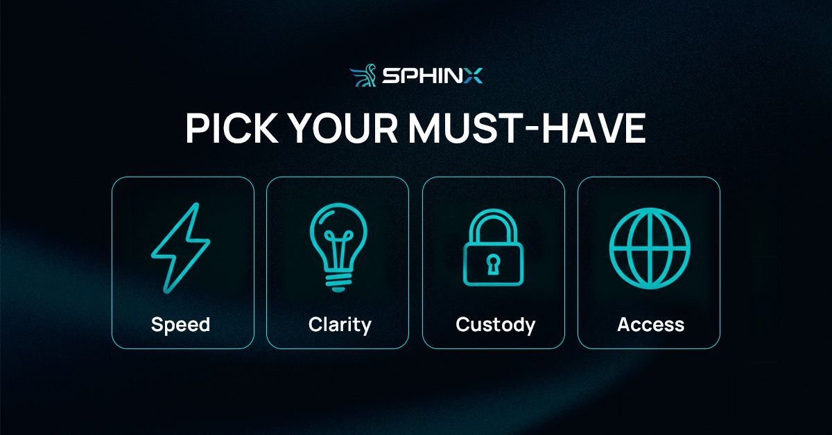 SphinxProtocol's tweet image. What do you value most in a crypto trading platform?
⚡ Settling transactions in the blink of an eye
🔒 Full custody & control of your funds
📜 Legal clarity & regulatory cover
🌍 Seamless accessibility (no complex logins or verification steps)
Cast your vote! We’re building…