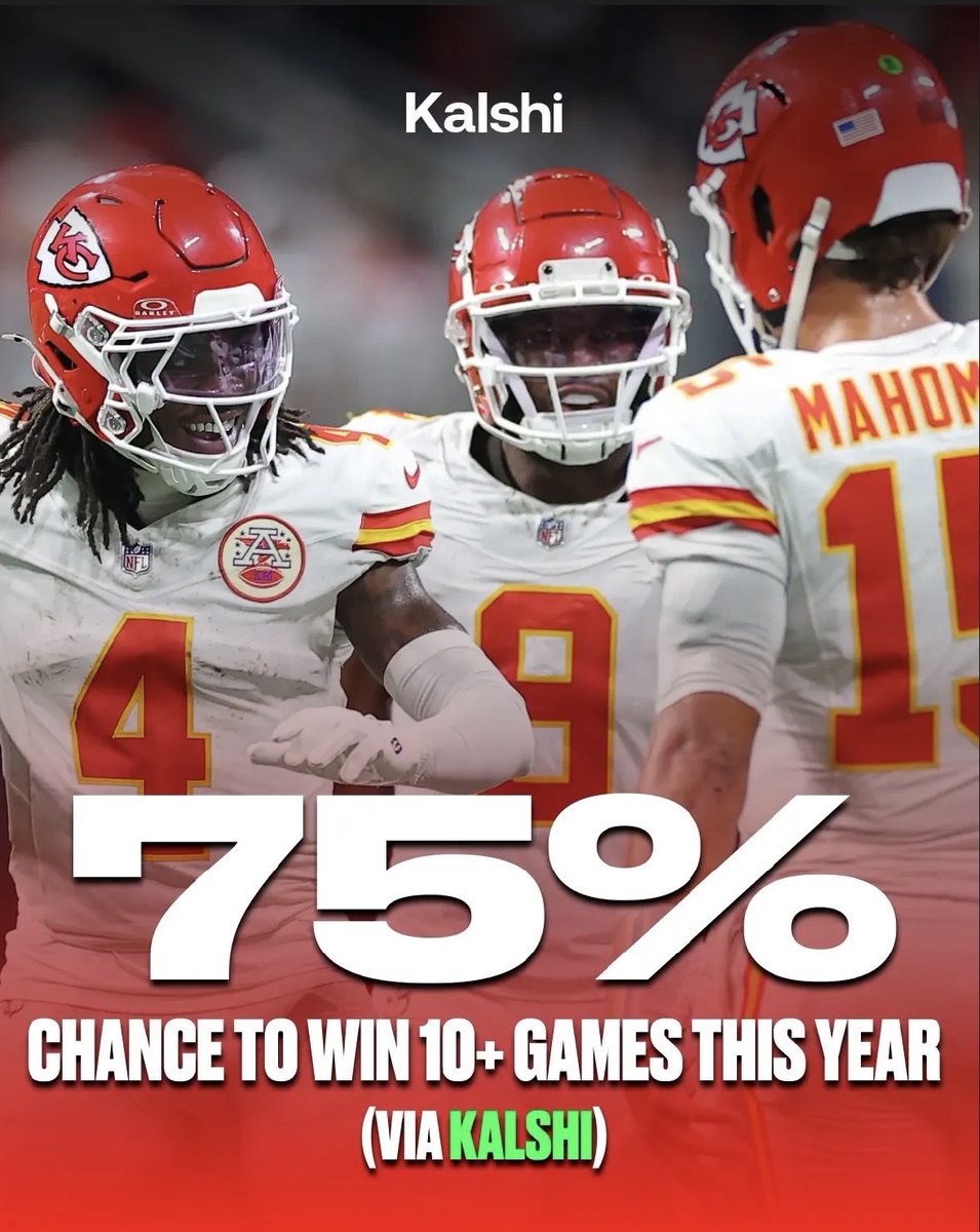 The Chiefs are going to win more than 10, book it.