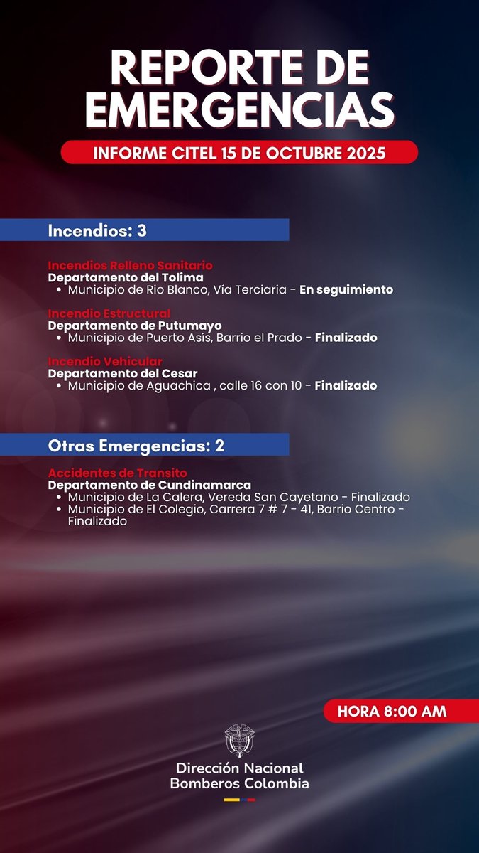 CITEL - Reporta Bomberos tweet media