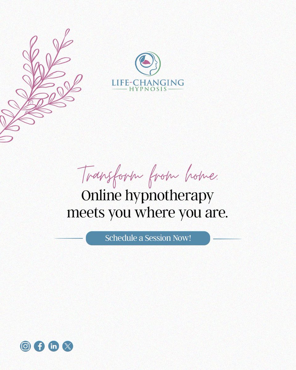 LifeChangingHyp's tweet image. Transform from home. Online hypnotherapy meets you where you are - no commute needed.

life-changinghypnosis.com

#OnlineTherapy #Hypnotherapy #SelfCare #Convenience #Wellness