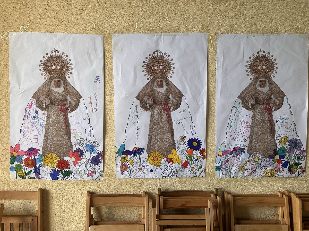 Los niños de las 3000 le bordan tres mantos a la <a href="/EspDeTriana/">Esperanza de Triana</a>