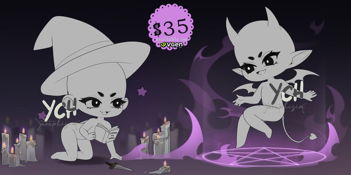Morphisia's tweet photo. 🎃Halloween Matching YCH Raffle

Since Halloween is right around the corner, I thought it would be good to host two for one! 
 Mechanics: 
- Follow 
- ♡ Like + ↻ Share 
- Deadline : Oct 20th  

↪️Drop your OCs + tag your duo below↩️ https://t.co/rWd8rti9oP