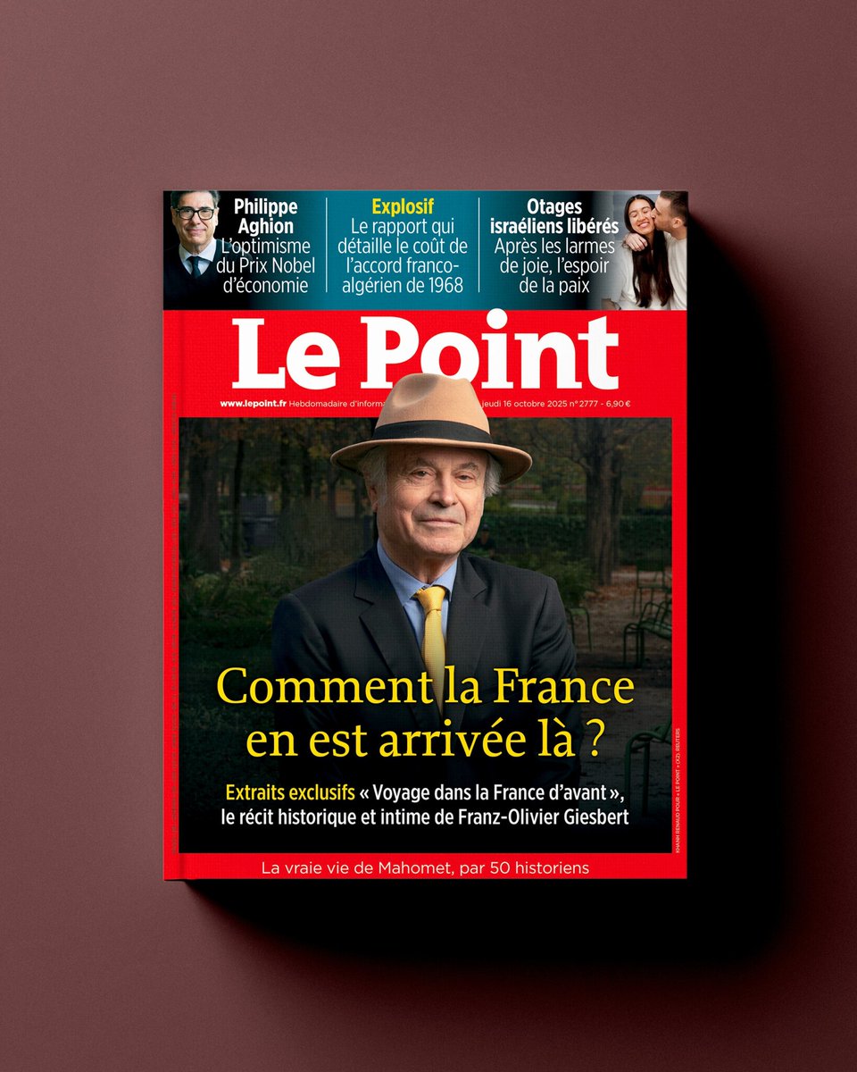 📍 À la une cette semaine :

☞ Comment la France en est arrivée là ? Extraits exclusifs du livre de <a href="/fogiesbert/">F-O Giesbert</a> 
☞ Philippe Aghion : l'optimisme du Prix Nobel d'économie
☞ Le rapport qui détaille le coût de l'accord franco-algérien de 1968.

➡️l.lepoint.fr/Dpy