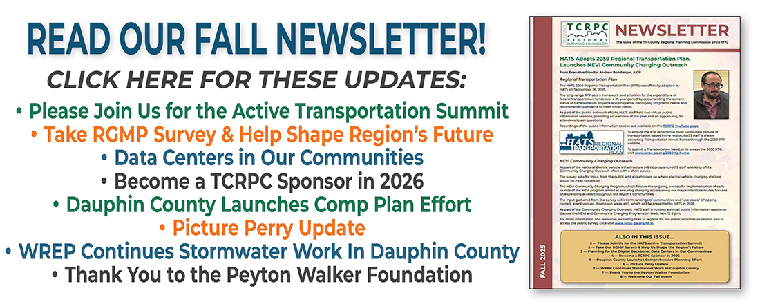 TCRPC's tweet image. Our Fall 2025 Newsletter is here! See all our latest news, including how to become a sponsor in 2026, data center info, our Active Transportation Summit, our regional growth plan survey, the #DauphinCounty comp plan effort, a #PerryCounty update and more! sbee.link/hgtnar4eyw
