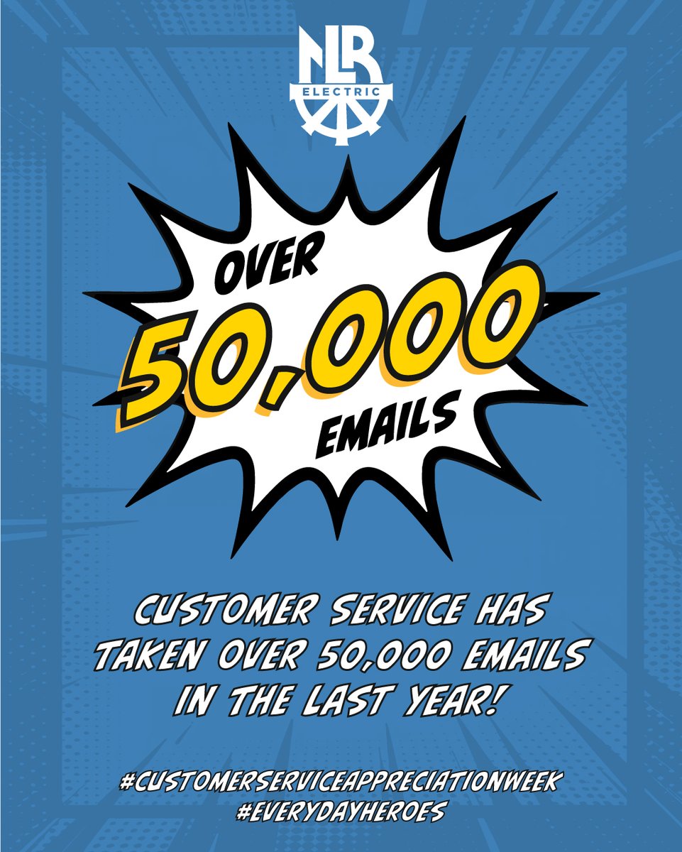 NLRElectric's tweet image. You send them, we answer them! Our staff have answered over 50,000 customer emails in the last year. #customerserviceappreciationweek