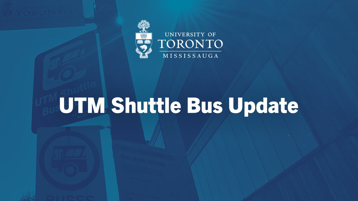 UTM's tweet image. Attention students/faculty/staff/librarians travelling on the @utmshuttlebus to and from Sheridan College: The bus pick-up/drop-off has returned to its original location at the main entrance of the Trafalgar Campus. 

More info: utm.utoronto.ca/visitors/campu…