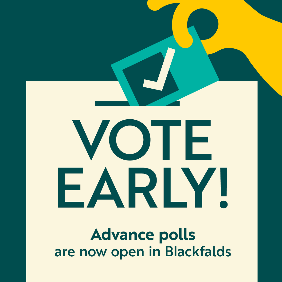 CommStrongAB's tweet image. The municipal election affects your daily life, from park upkeep to school quality. Vote early in advance polls in Blackfalds TODAY until 7 PM at the Eagle Builders Centre, or Oct 18 from 9–5. Pledge to vote now and get reminders: communitystrongalberta.ca/actions/votepl… #CommunityStrongAB