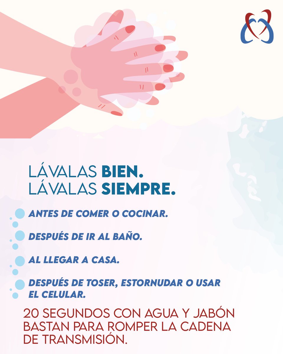 Toraxchile's tweet image. 👋 Cada lavado de manos es un acto de cuidado.
Hoy, en el #DíaMundialDelLavadoDeManos, recordamos que este hábito salva vidas. 💧
Revisa nuestras recomendaciones 👇
#CuidémonosEntreTodos #InstitutoNacionalTórax