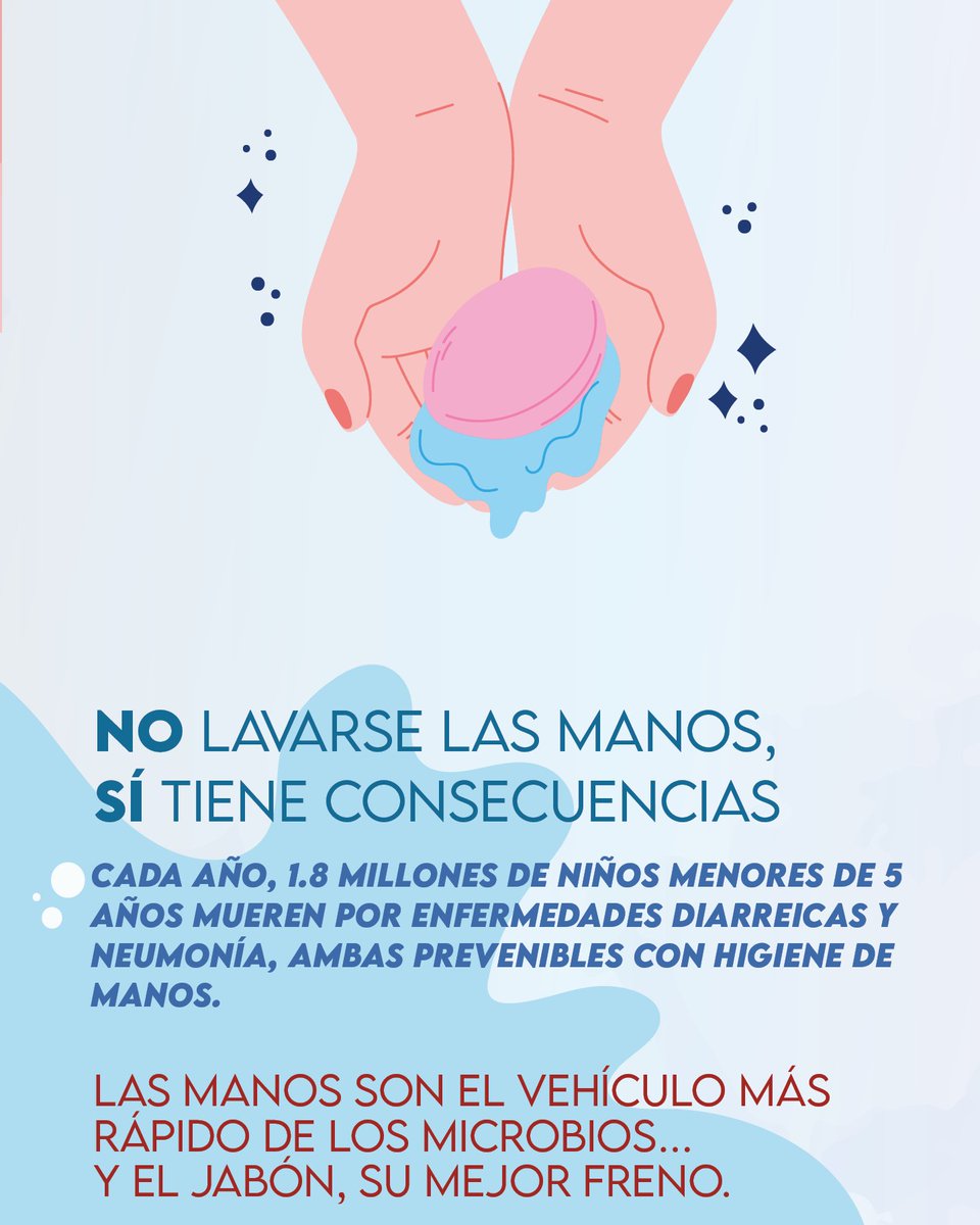 Toraxchile's tweet image. 👋 Cada lavado de manos es un acto de cuidado.
Hoy, en el #DíaMundialDelLavadoDeManos, recordamos que este hábito salva vidas. 💧
Revisa nuestras recomendaciones 👇
#CuidémonosEntreTodos #InstitutoNacionalTórax