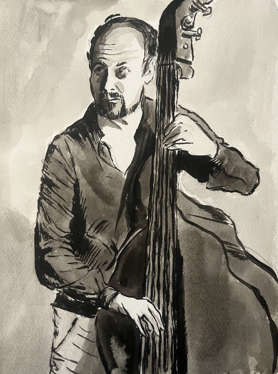 PeterLandau's tweet image. Danny Thompson, Bassist Who Defied Folk Conventions #obitpix #dannythompson #bassist #britishfolk #pentangle #artofinstagram #brushdrawing #illustration #portraitdrawing