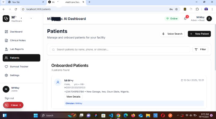 mrmay159's tweet image. You get to onboard new patient, create new lab report, create clinical note, manually or talking and chatting with AI
You can search for patients, lab reports, clinical notes with the help of AI too
Happy to be working on this
Still on the line..
#buildinpublic #webdevelopers