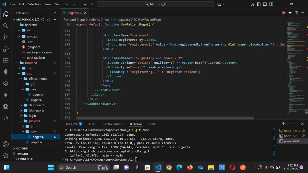mrmay159's tweet image. You get to onboard new patient, create new lab report, create clinical note, manually or talking and chatting with AI
You can search for patients, lab reports, clinical notes with the help of AI too
Happy to be working on this
Still on the line..
#buildinpublic #webdevelopers