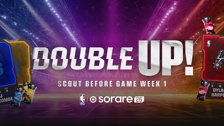 Have you heard!? 🤔

We’re extending the Double-Up Promo an additional 12 hours, all the way until 11:59 PM ET tonight (October 15th).

Don’t miss out ⌛️
Scout now: go.sorare.com/dpthp