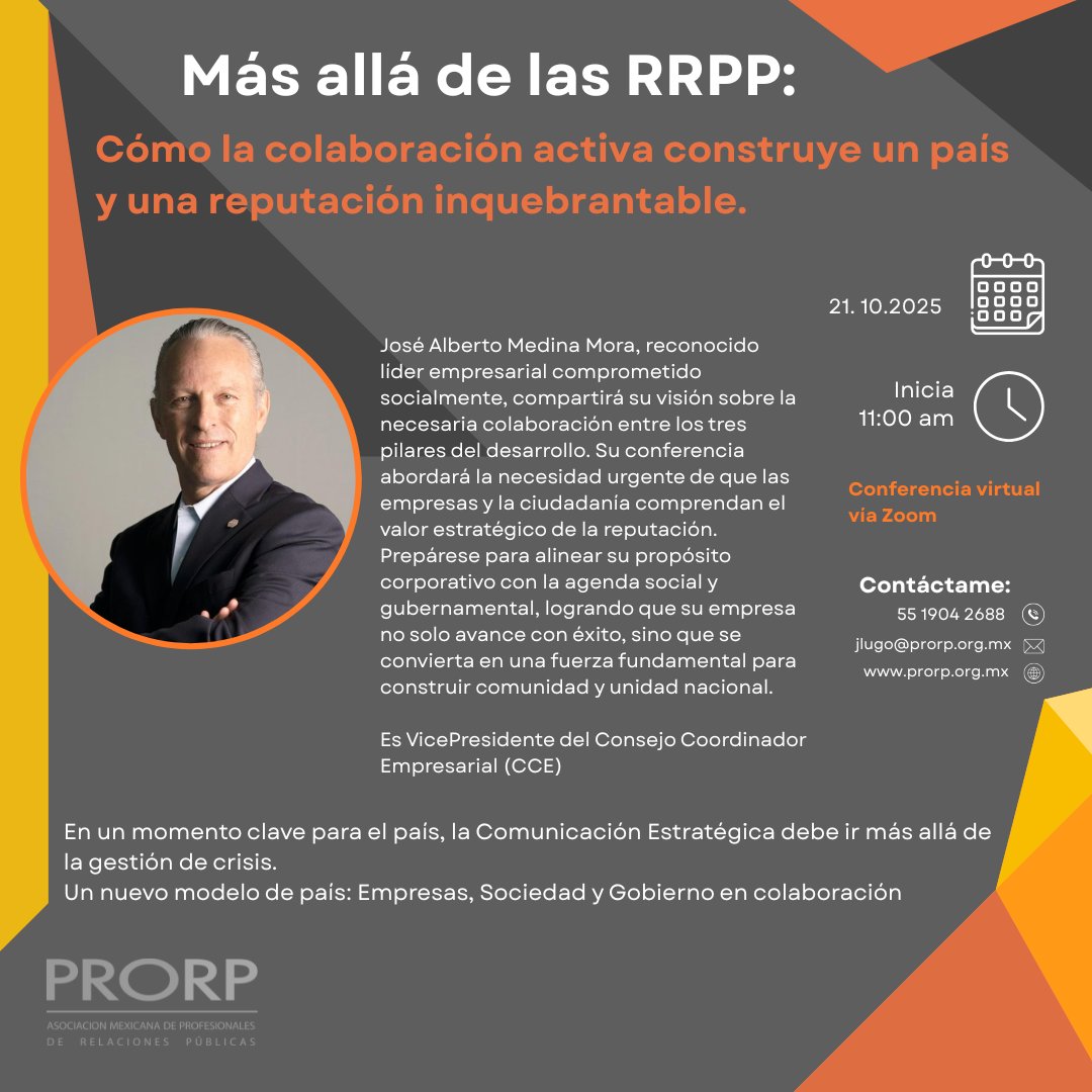 Te invitamos a una sesión para comprender cómo la colaboración activa construye un país y una reputación inquebrantable.

En un momento clave para el país, la comunicación estratégica debe ir más allá de la gestión de crisis. 
Confirma tu asistencia en jlugo@prorp.org.mx