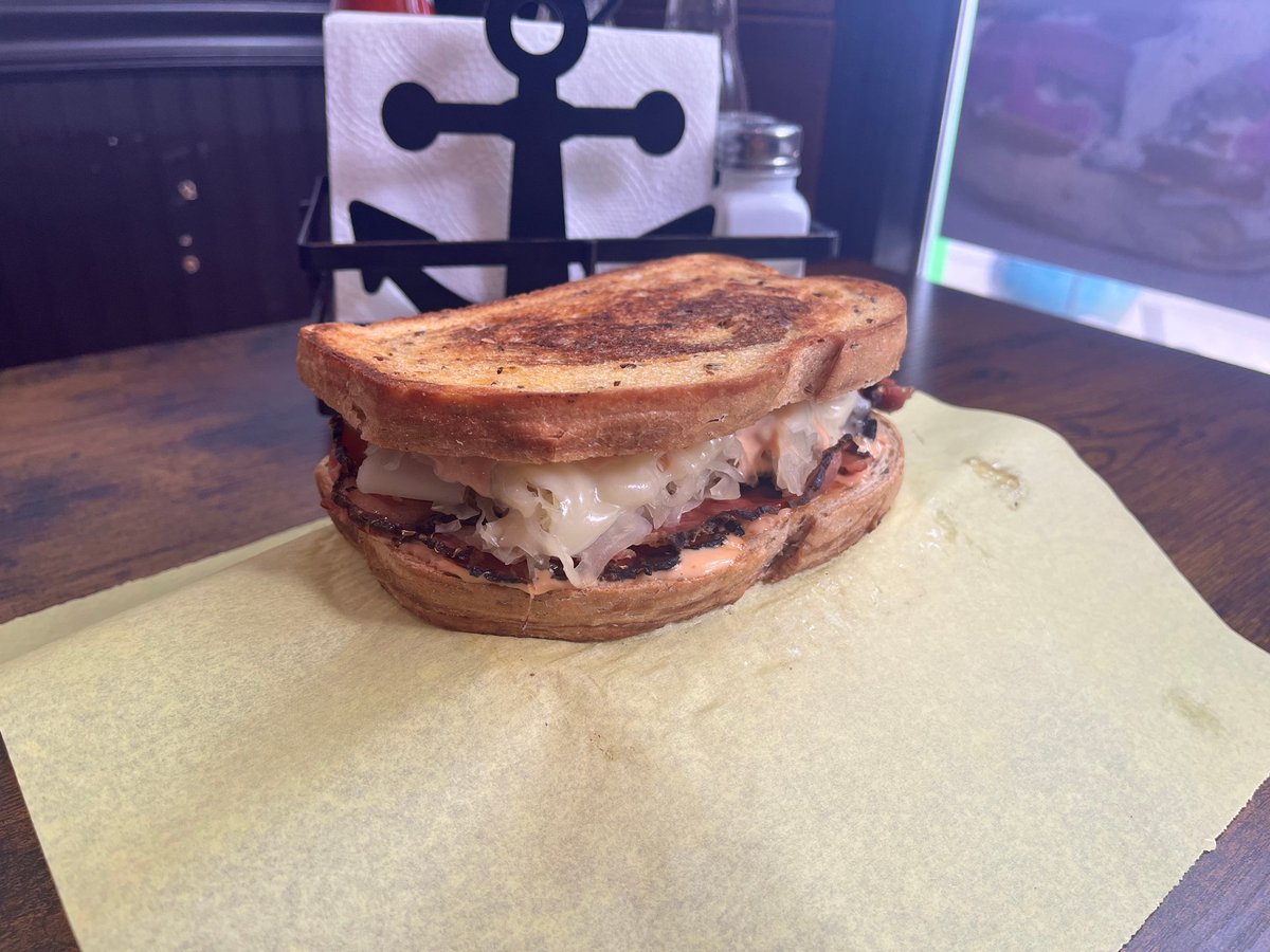 Craving something legendary? Try our fan-favorite Reubenator! Packed with beef pastrami, sauerkraut, Swiss cheese and Thousand Island dressing on marbled rye bread. It's the perfect sandwich sensation! 🥪😍 #NowMakeMeASandwich #ReubenatorRules