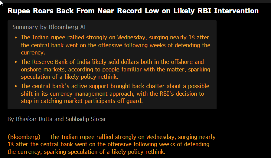 matthew_sigel's tweet image. DXY is up just 3% from its low and both India &amp;amp; China are already defending their currencies.

They’re selling dollars to slow the move, which adds liquidity.

The message is clear: even small USD moves cause tremors now.

Fragile fiat = long Bitcoin.