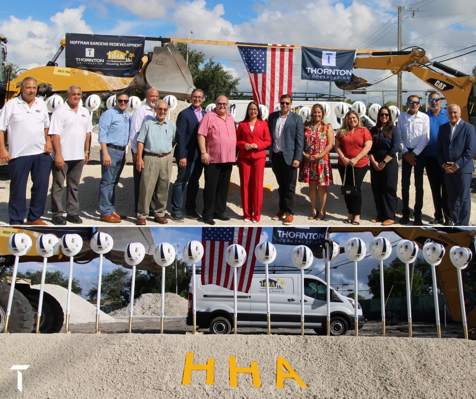 TCCIFlorida's tweet photo. Thornton Construction was honored to celebrate the groundbreaking of Hoffman Gardens Redevelopment Phase 2 alongside the Hialeah Housing Authority.
This next phase will deliver 43 new affordable housing units for seniors.

#BuildingBeyond  #Hialeah #Groundbreaking #Miami https://t.co/7gmsfBZ8CB
