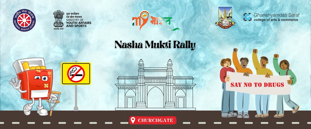 NSS_B27's tweet photo. 🇮🇳 JAI HIND!
The NSS Unit B-27 of Ghanshyamdas Saraf College of Arts &amp; Commerce proudly organized the Nasha Mukti Rally 2025 — spreading awareness for a healthier, addiction-free society 💪✨

Thanks and Regards,
NSS UNIT B-27 🌼 https://t.co/9fddorKA6O