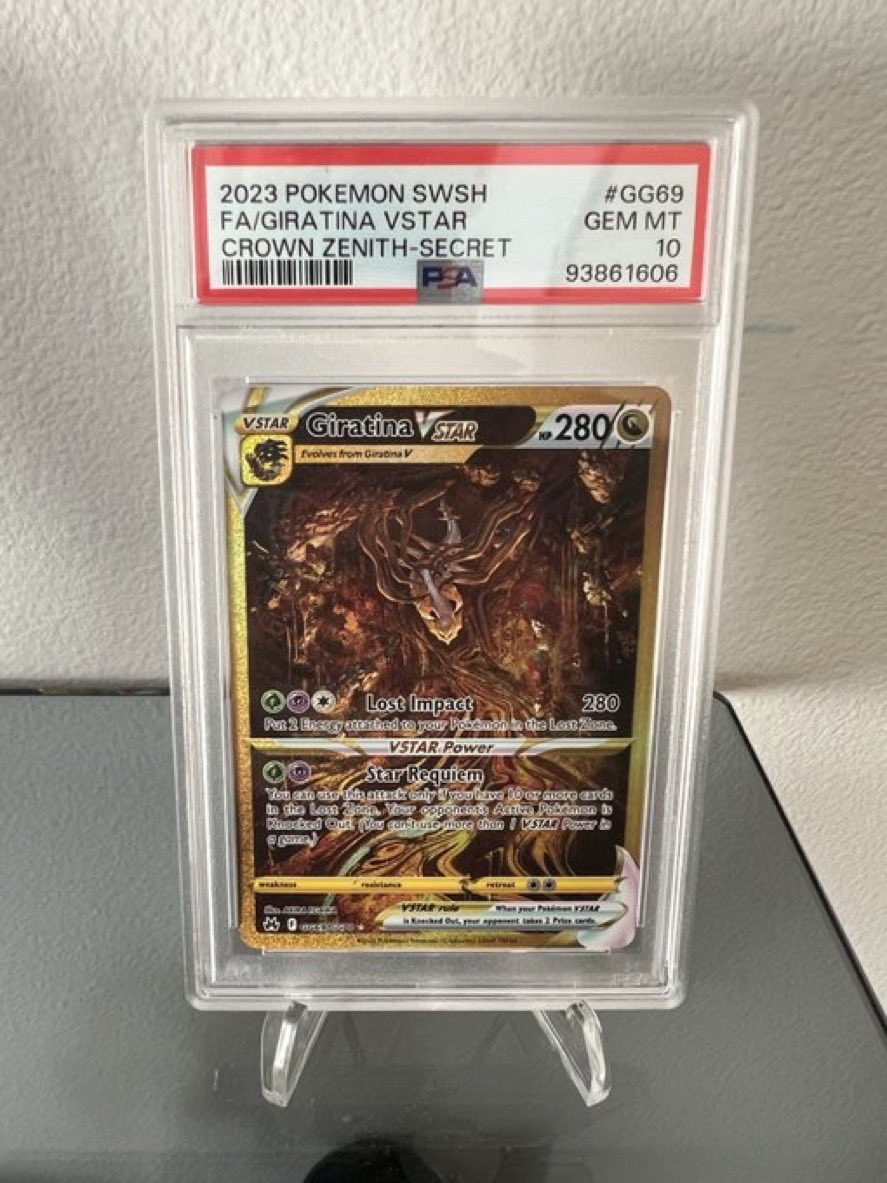 🧇 CONSIGNMENT WAFFLE 🧇

Giratina Vstar PSA 10

55 Spots 
$10 Per Spot 

Comment below to claim spots 

Wheel of death live via twitch once filled 

Shipping included US only