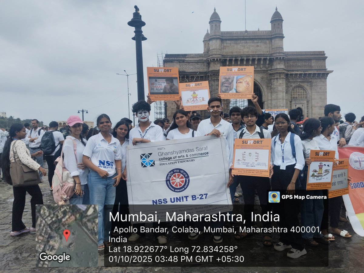 NSS_B27's tweet photo. 🇮🇳 JAI HIND!
The NSS Unit B-27 of Ghanshyamdas Saraf College of Arts &amp; Commerce proudly organized the Nasha Mukti Rally 2025 — spreading awareness for a healthier, addiction-free society 💪✨

Thanks and Regards,
NSS UNIT B-27 🌼 https://t.co/9fddorKA6O