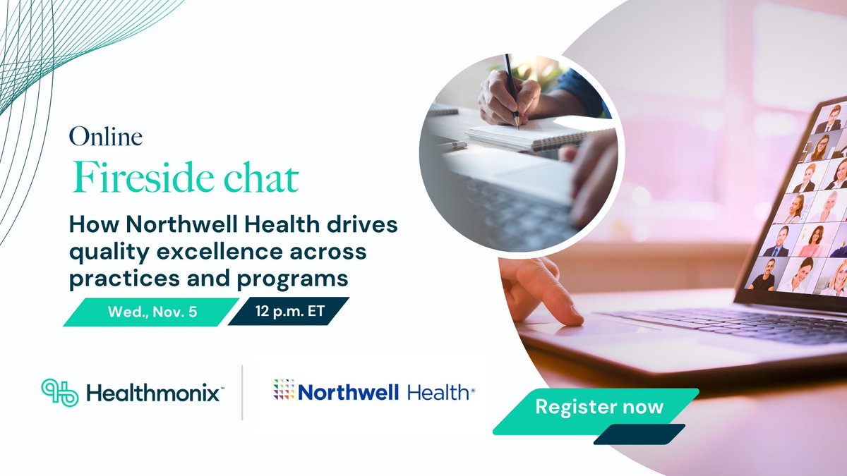 Healthmonix's tweet photo. Join Healthmonix for a fireside chat with Northwell Health leaders as they share how one of the nation’s largest health systems operationalizes quality excellence across practices and programs.

📅 Wednesday, Nov. 5 | 🕛 12 p.m. ET
🔗 Register now: https://t.co/VKYsymb58g https://t.co/p2kVgGUJwF