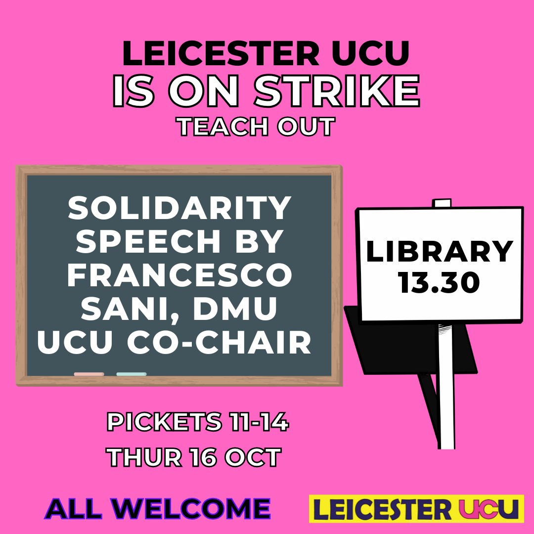 Two solidarity speeches tomorrow!
Francesco Sani, De Montfort University
David Conway, University of Northampton